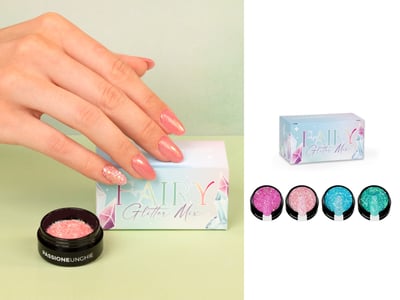 fairy glitter mix nail art effetto zucchero